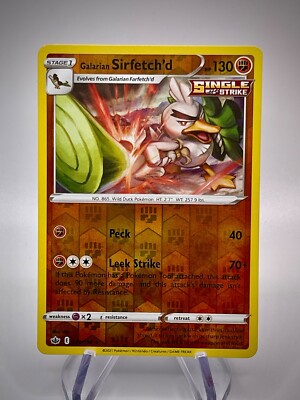 Pokémon TCG Galarian Sirfetch'd Chilling Reign 079/198 Reverse Holo Rare