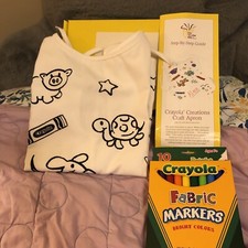 New Big Yellow Box By Crayola. Crayola Creations Art Apron. Very Hard To Find.