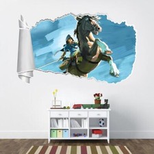 Link The Legend Of Zelda 3D Torn Hole Ripped Wall Sticker Decal Art Mural WT478