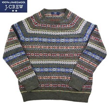 J. Crew Fair Isle Sweater 100 Lambswool Soft Multicolor Men's XL