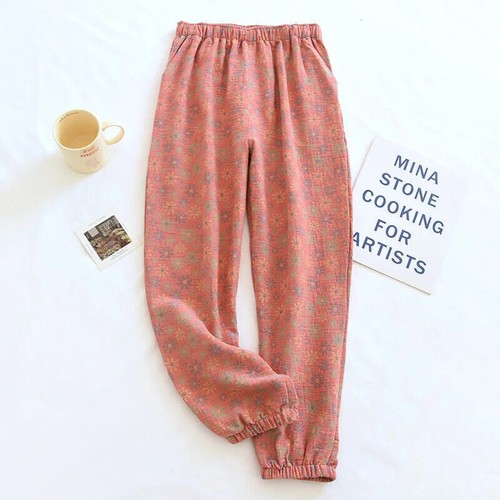 2024 Neu Frühling und Sommer Damen Schlafanzug Baumwolle Hose mit Seitentaschen - Bild 22 von 24