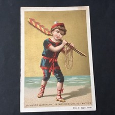 Chromo Ancien Doré Appel Costume de Canotier XIXè Victorian Scrap Oblaten