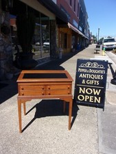 Oak Country Store Spool Cabinet on Stand 20th Century