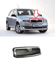 NEW FRONT CENTRE GRILLE BLACK CHROME HIGH QUALITY FOR SKODA FABIA 2000 - 2004
