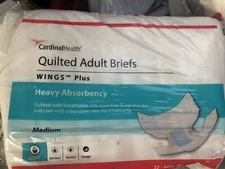 Cardinal Health Quilted Adult Briefs Wings Plus Medium 32"-44" 1 Pack NEW