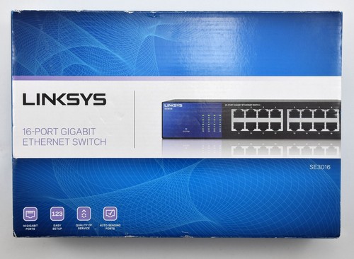 Commutateur Gigabit Ethernet 16 ports montable en rack Linksys SE3016 - PIÈCES SEULEMENT