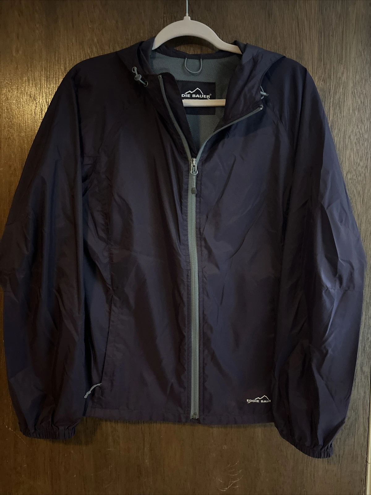 eddie bauer womens purple full zip hoodie windbreaker jacket size medium