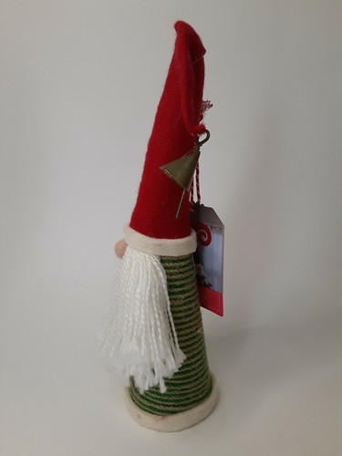 NWT Handmade Wool Felt Santa Gnome 11" Christmas Tree Topper Standing Figurine - Picture 2 of 5