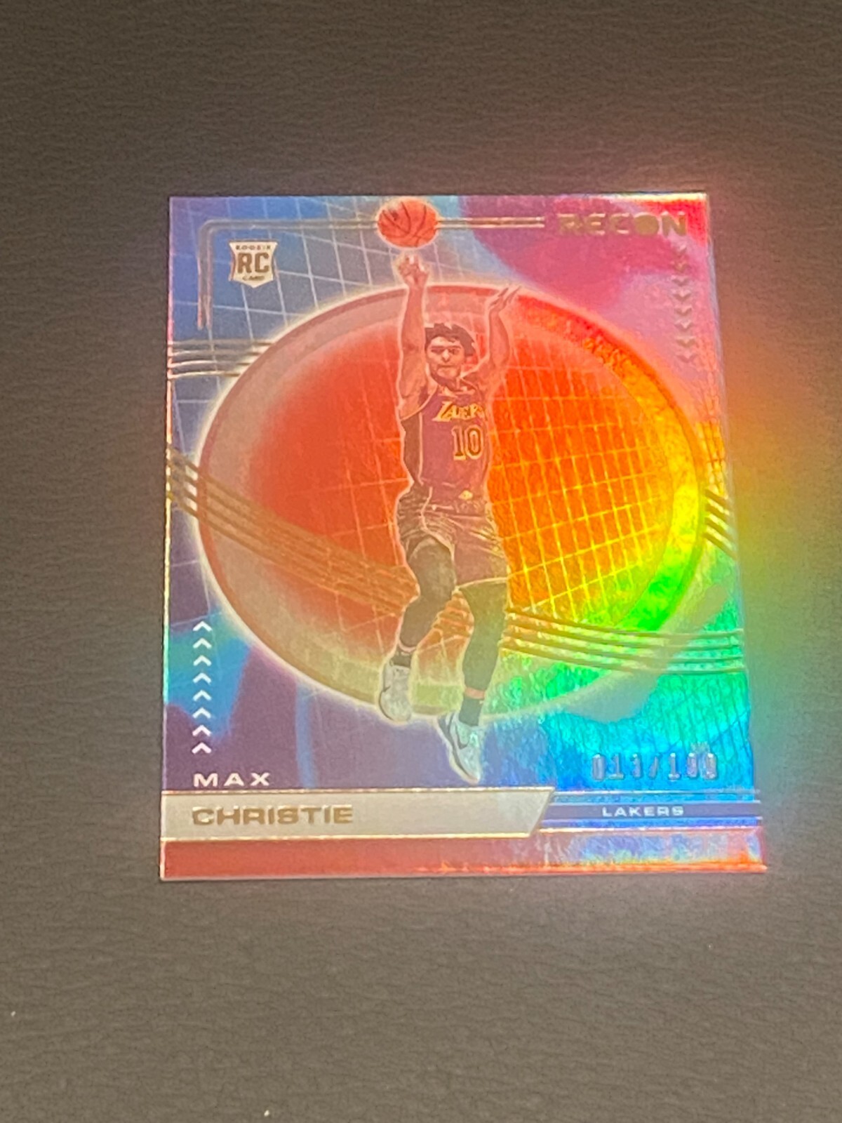 2022-23 Max Christie Holo Red /199 Panini Recon RC #206 Lakers (OBO)