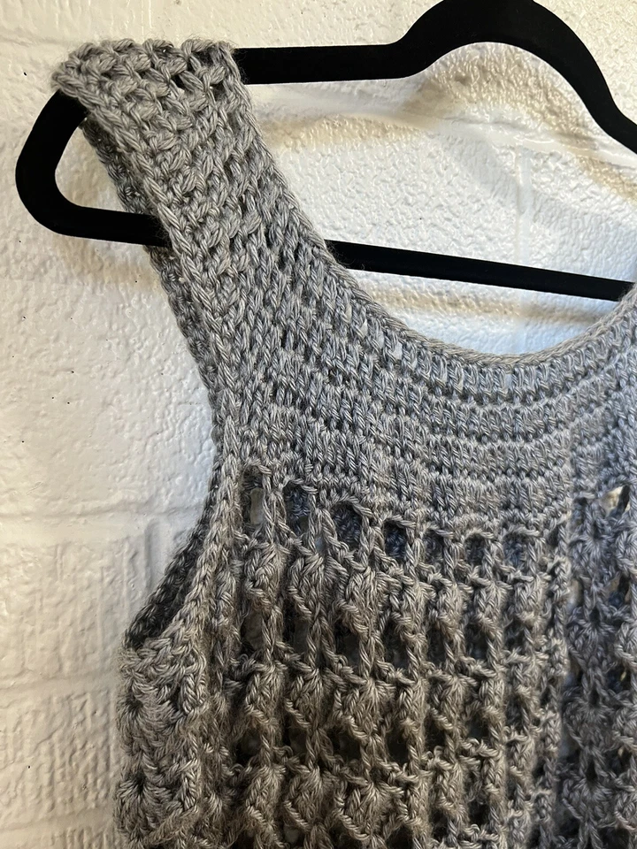 Kids Dress Or Adult Top HANDMADE CROCHET DRESS SILVER GREY - Image 2 of 4