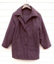 Finesse Dark Purple Soft Touch Coat With Quilted Lining. Size 10