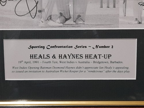 1991 4th Test West Indies V Australia Heals & Haynes signed 94 / 1500 Framed - Picture 8 of 10