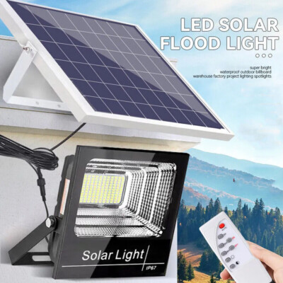300W LED Solarleuchte Solarlampe mit Fernbedienung Außen Fluter Sensor Strahler