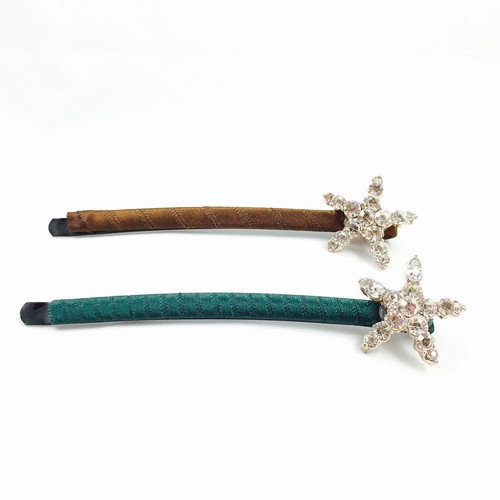 Fashion Wrapped Hunter Green Bobby Pin, Starfish Hair Pin, Starfish Bobby Pin