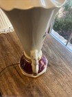 VTG 1940's Jenny Worrall Lamp Ruby Roses Swan Handles Gilded FINIALS Fluted — photo 6
