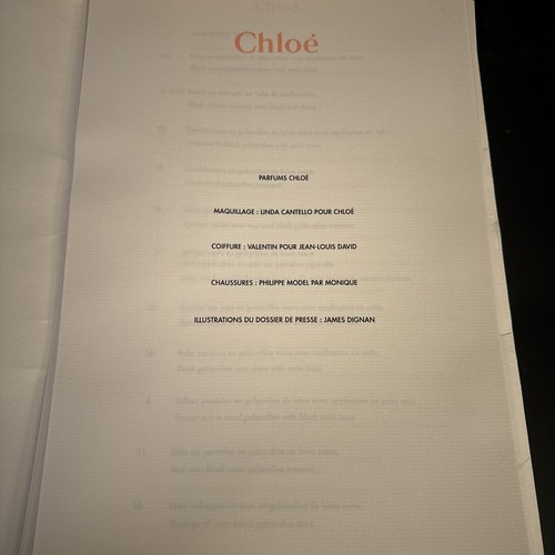 Chloe Runway Show Folder 90’s with 7 Fashion Art Illustrations James Dignan RARE - Picture 4 of 17
