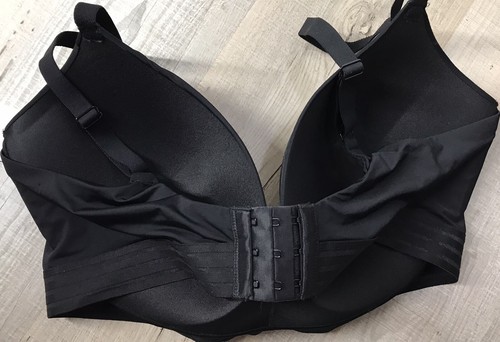 Auden Black Bra 38DD 38 DD No Wire Padded 3 Hook Closure Adjustable Straps - Picture 2 of 3