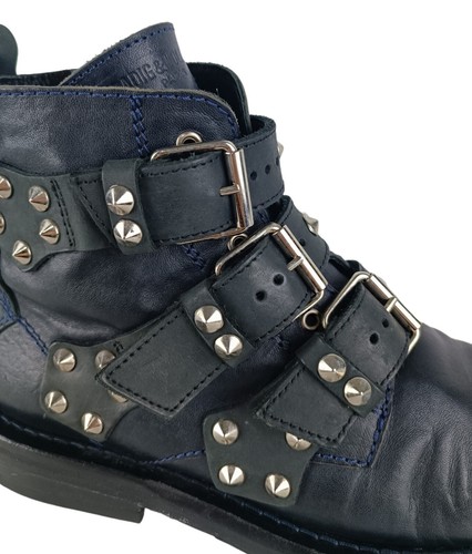 Zadig&Voltaire Damen Stiefeletten schwarz Leder Nieten Riemen Größe EU 39 - Bild 10 von 14