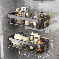 Punch-free Bathroom Shelf Shelves Wall Mounted Shampoo Storage Rack Aluminum