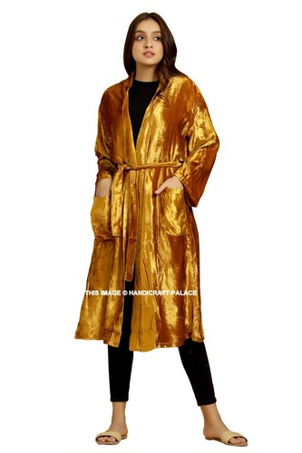 Luxury Velvet Robe Dressing Gown Bath Robe Lounge wear Sexy women Bedroom wear - Picture 9 of 11