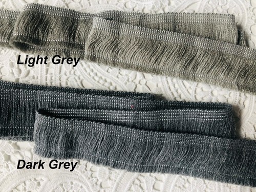 GRIS OSCURO Cepillo Flecos Borlas Textil Corte Almohada Cortinas 40mm CUALQUIER LONGITUD - Imagen 2 de 4
