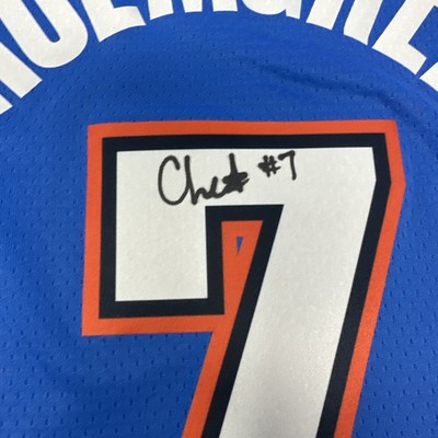 Chet Holmgren Signed Chetmate OKC Thunder Blue Nike Swingman Jersey USA SM
