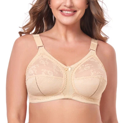 TELIMUSSTO Women's Non-Wired Bra Support Classic Bra Full Coverage Large Busts Everyday Bra
