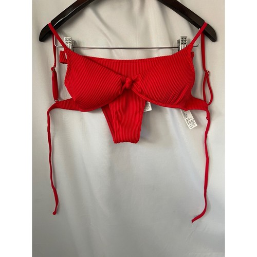 Hollister Red Ribbed Textured 2-Piece Bikini - Picture 8 of 11