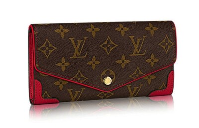 LOUIS VUITTON Wallet Monogram Red Portefeuille Sarah Retiro Canvas