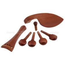 4/4 Violin Parts Pegs Tailpiece Chinrest Endpin Jujube Wood Material Brown