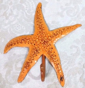starfish hook hanging painted sea metal hand decor star beach