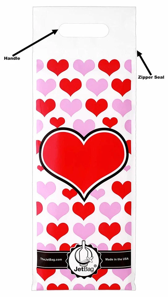 NUEVO - Jet Bag - Protector Botella de Vino - Corazones - Paquete de 3 - ENVÍO GRATUITO Foto 2 de 4