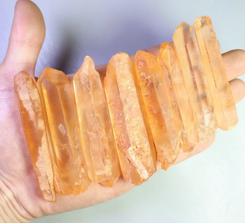 Hermosa muestra mineral punta varita cristal cuarzo transparente rosa natural 8 un. - Imagen 7 de 11