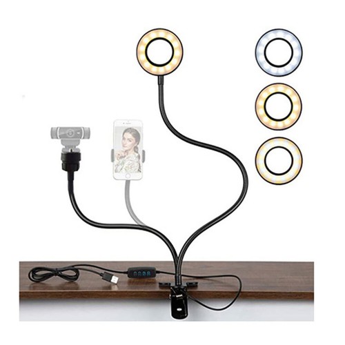 Selfie LED Fill Light LED Circle Lights Live Stream Phone Holder - Picture 2 of 12
