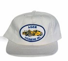 Ager Excavating Inc hat cap snapback trucker vtg construction tractor backhoe US