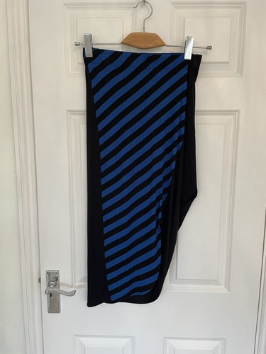 Zero + Maria Cornejo Electric Blue & Black Diagonal Striped Tapered Skirt (XS) - 第 1/7 張圖片