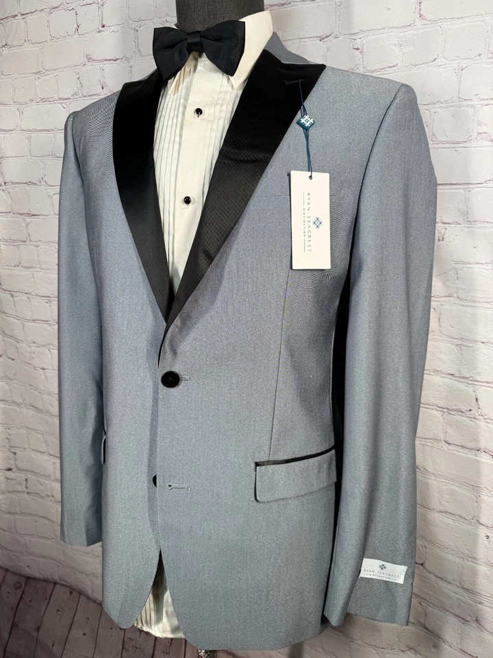 Новый RYAN SEACREST мужской серый тонкий вечер курения Sport пальто Blazer куртка 40L - Изображение 2 из 4