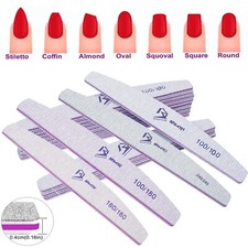 Limas de uñas profesionales 100/180/240Grit Quality Half Moon Emery Board Buffer set