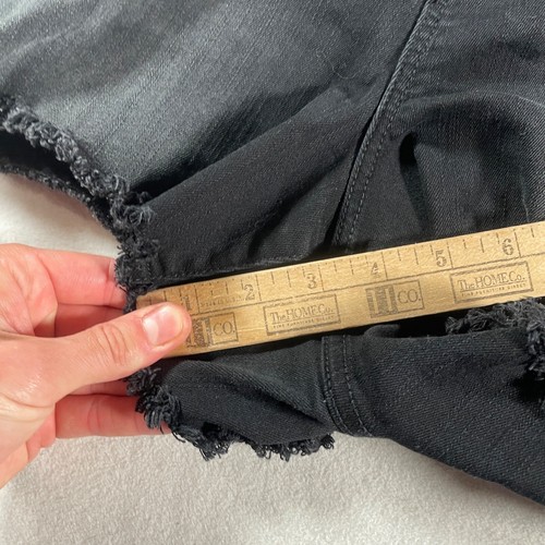 Torrid Shorts Damen 21 Shortie schwarz Bündchen Saum hoher Bund dunkel Denim Damen 42x3 - Bild 7 von 18