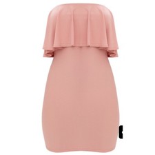 Pale Pink bodycon ruffle dress Pretty Little Thing 