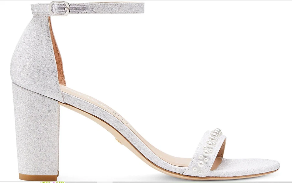 Stuart Weitzman Sandals nearlynude Demipearl Strap Slingbacks Shoes 12 - Image 3 of 4
