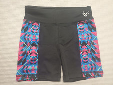 Justice Girls' Black/Pink/Blue Lightweight Biker Shorts size 6
