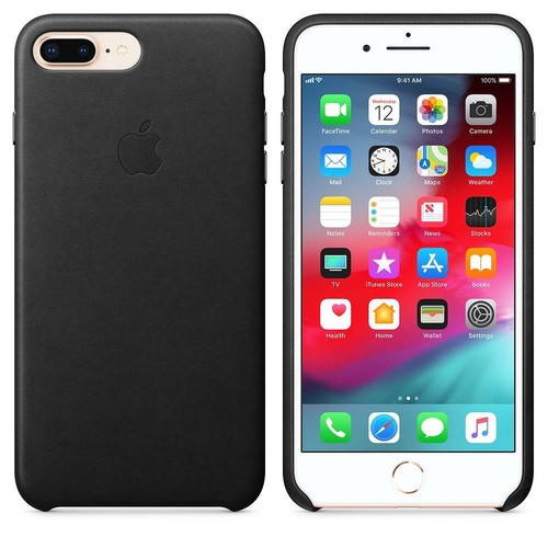 Véritable / Officiel Apple IPHONE 7 Plus & 8 Plus Cuir Étui/Housse - Noir - Photo 8 sur 9