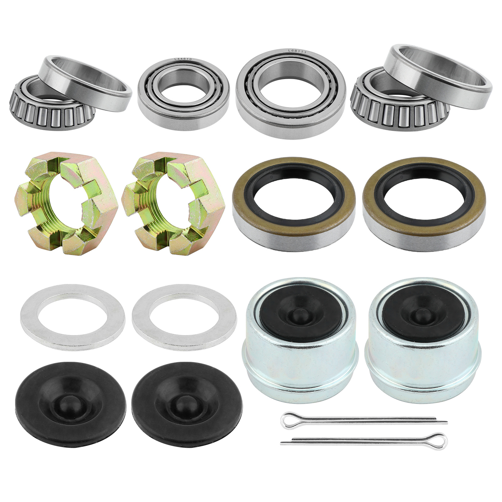 2sets 3500LB Grease Seal Cotter Pin Wheel Hub Race Boat Trailer Axle