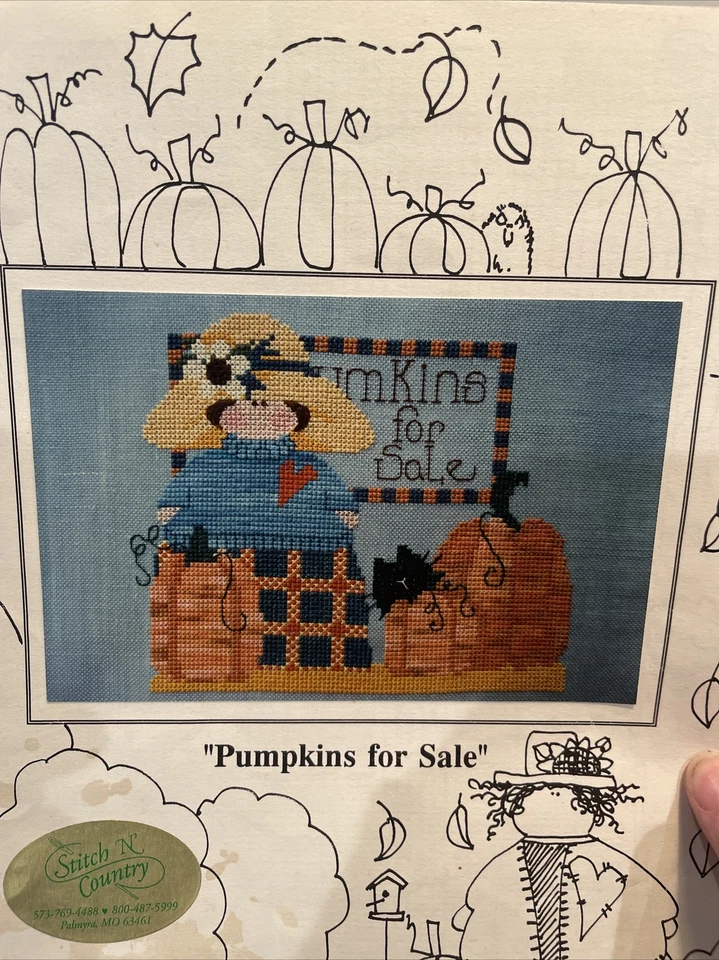Mosey ‘N Me "Pumpkins for Sale" 1997 Number 81 Cross Stitch Chart Halloween Fall - Image 2 of 4