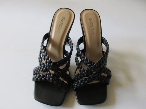 Soda Damen Kellan-S geflochtene High Heel Pantolette schwarz verschiedene Größen neu im Karton - Bild 2 von 5