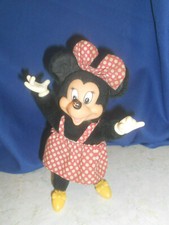Vtg Applause Plush Minnie Mouse Doll Red polka Dress Bow Rubber Face Hands