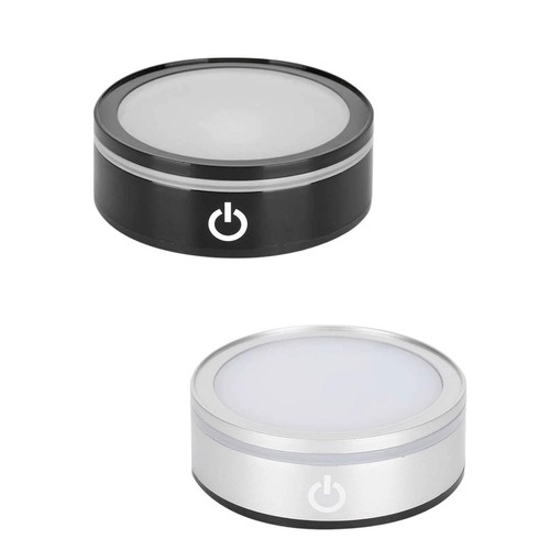 Zetiling Base per display a LED, 7 luci che cambiano USB o base a LED rotonda