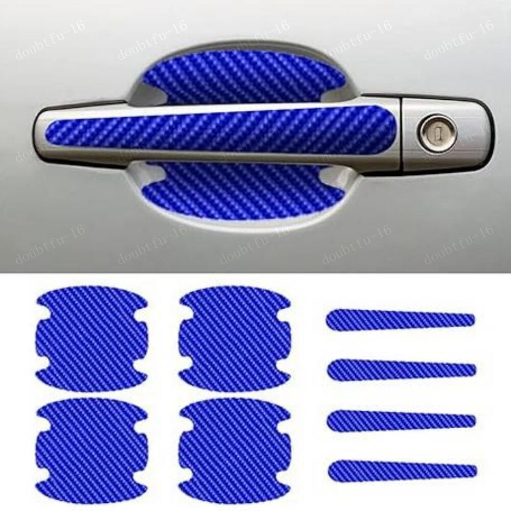 8x Blue Car Door Handle Bowl Anti-Scratch Sticker Protector Cover Accessories