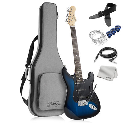 39'' Full-Size Electric Guitar Beginner Kit w/ Gig Bag, Tremolo Bar, Accessories